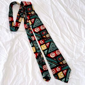 Countess Mara for Jacobson's VNTG Bold Pattern Silk Tie - Retro 90s